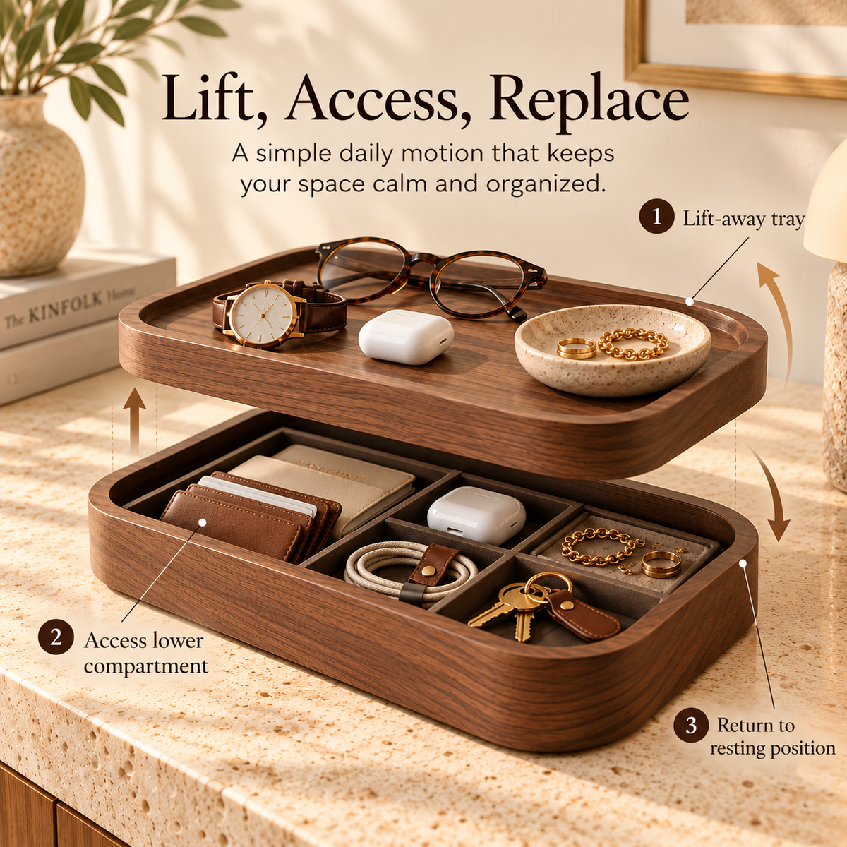 Voreqina™ HaloLift Layered Organizer