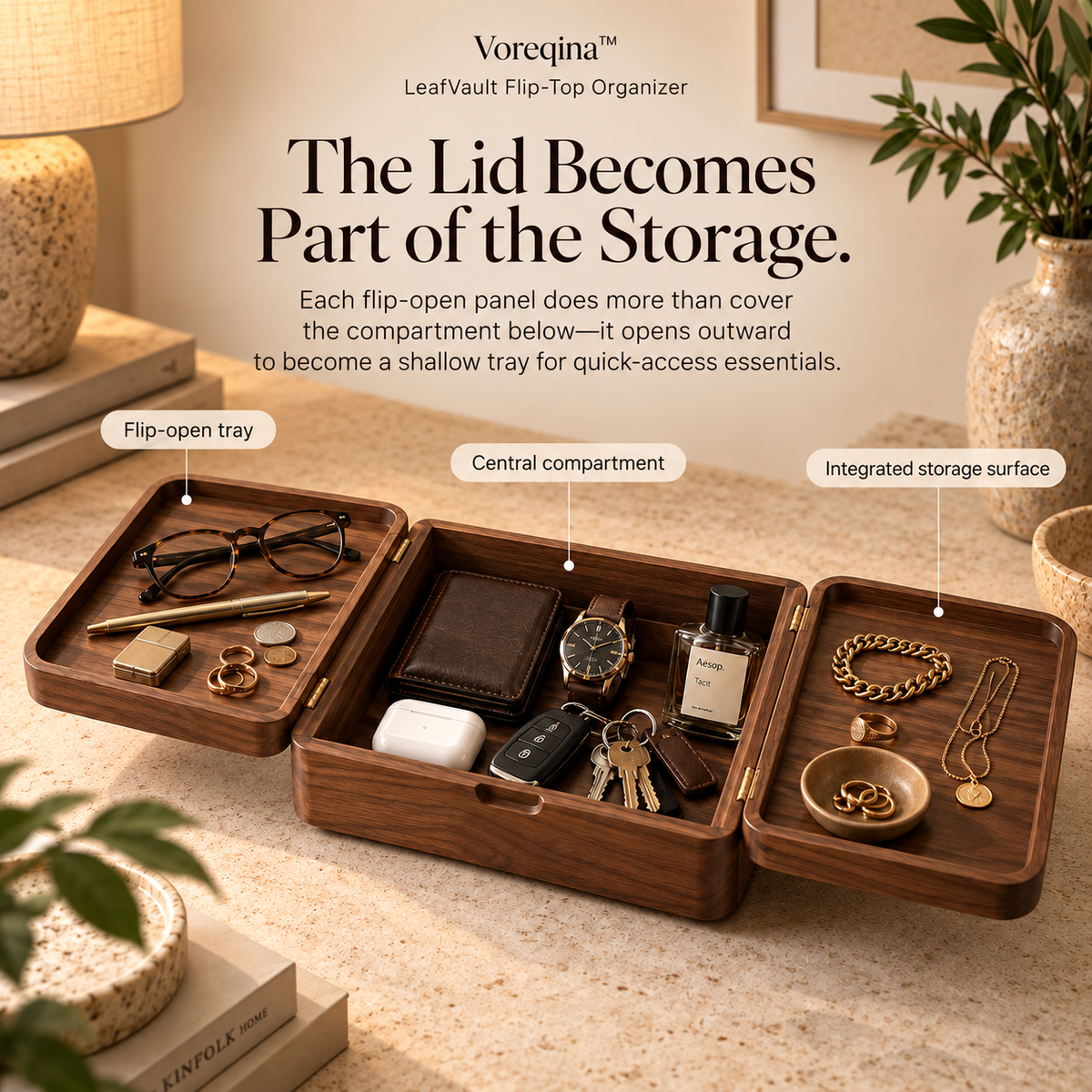 Voreqina™ LeafVault Flip-Top Organizer