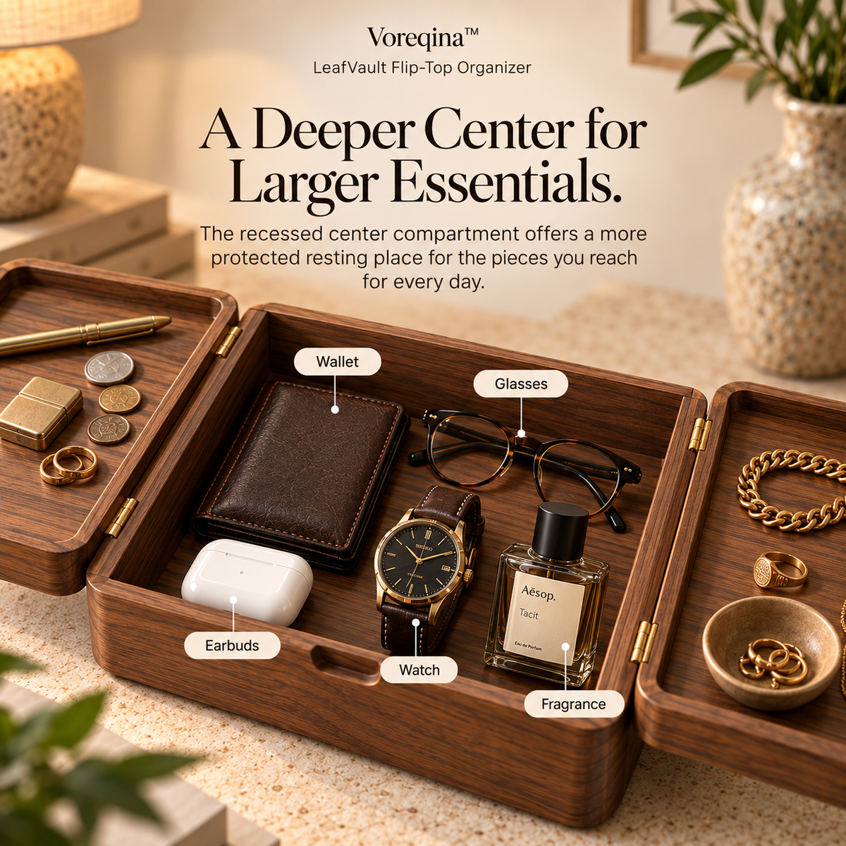 Voreqina™ LeafVault Flip-Top Organizer