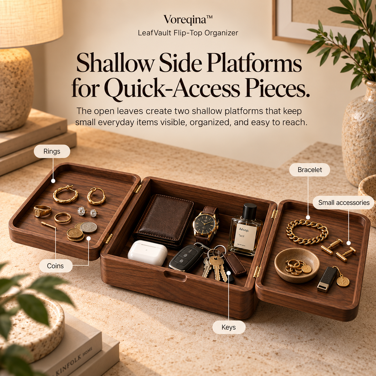 Voreqina™ LeafVault Flip-Top Organizer