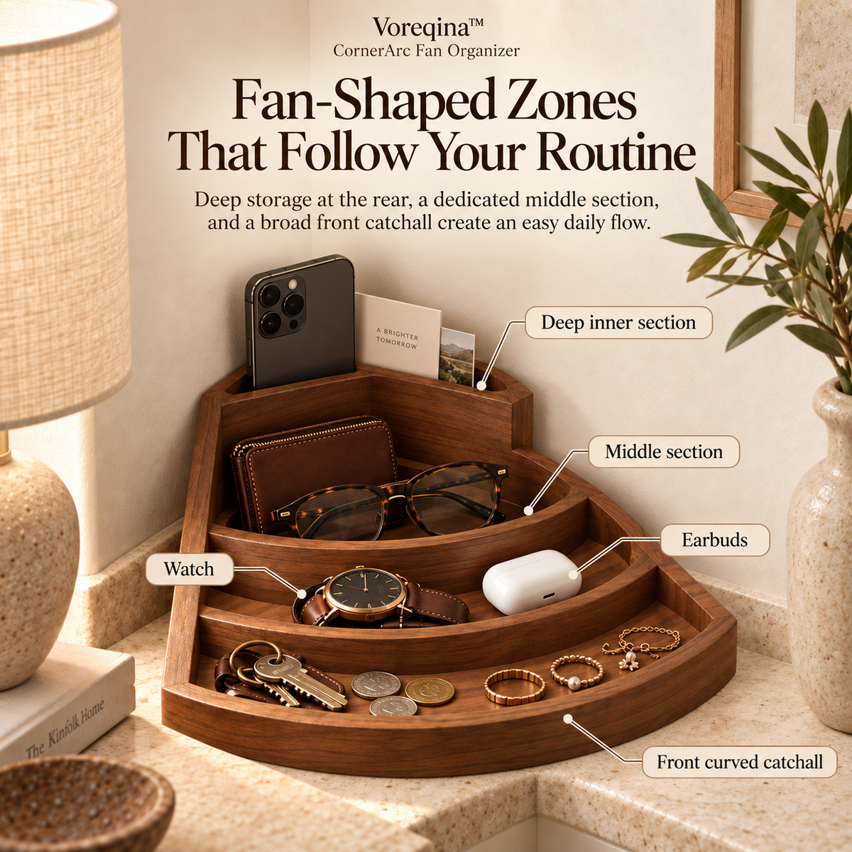 Voreqina™ CornerArc Fan Organizer