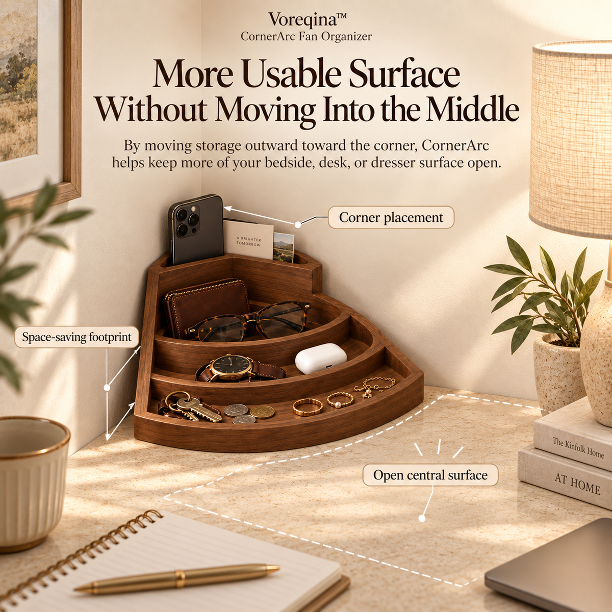 Voreqina™ CornerArc Fan Organizer