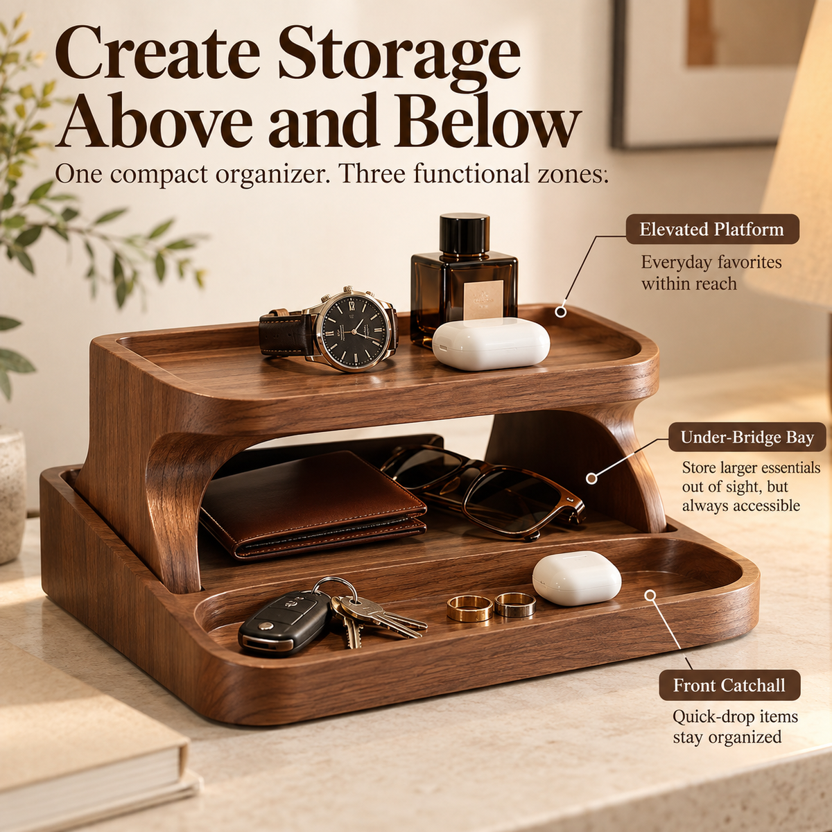 Voreqina™ BridgeNest Elevated Organizer